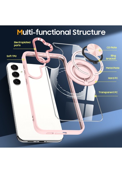 Samsung Galaxy S23 Fe Kılıf Manyetik Halka Tutucu Kickstand Pc+Tpu Telefon Kapağı-Pembe (Yurt Dışından) indirimleri
