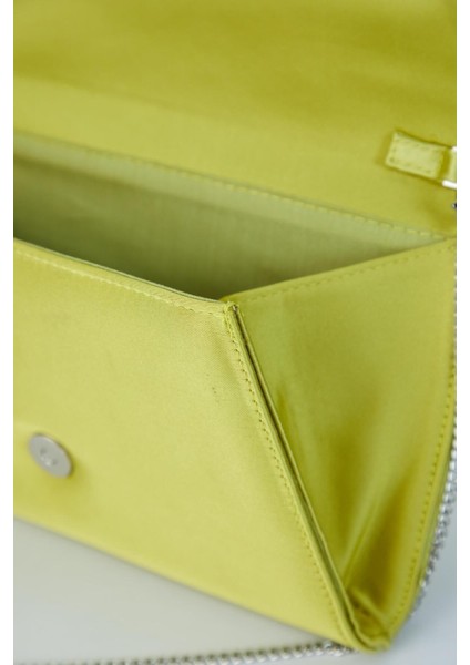 Kadın Yeşil Tek Gözlü Astarlı Saten Zarf Tasarımlı El Çantası Abiye Çanta Clutch Portföy fırsatları
