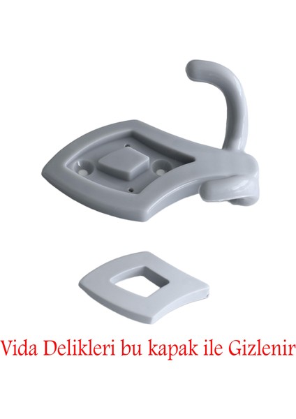 Askı Askılık Sert Plastik Gri Vestiyer Duvar Askısı Dolap Elbise Askılığı