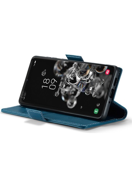 Samsung Galaxy S20 Ultra Kılıf Cüzdan Rfıd Engellemeli Deri Telefon Kapağı-Mavi (Yurt Dışından) modelleri