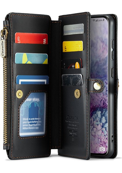 Caseme Samsung Galaxy S20 Plus 5g/4g Kılıf Crossbody Telefon Çantası Deri Kılıf-Siyah (Yurt Dışından) fiyatları