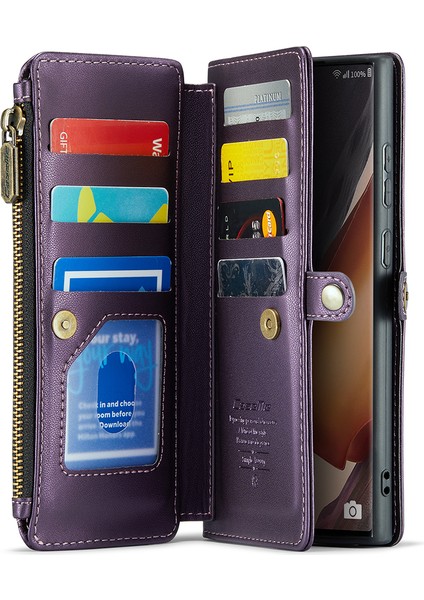 Samsung Galaxy NOTE20 ULTRA/NOTE20 Ultra 5g Kılıf Askılı Deri Telefon Çantası-Mor (Yurt Dışından)