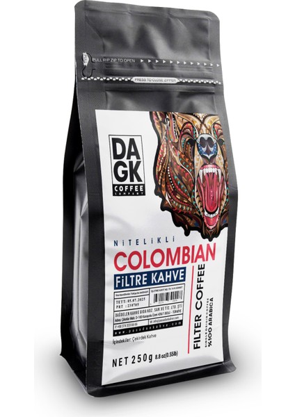 Filtre Kahve Colombian 250 gr Öğütülmüş