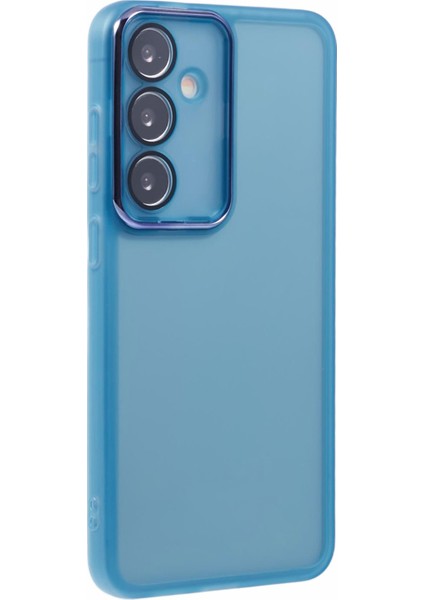 Dksm Serisi Samsung Galaxy A15 5G/A15 4g Kılıf Elektroliz Kamera Çerçevesi Tpu Telefon Kapağı-Şeffaf Mavi (Yurt Dışından)