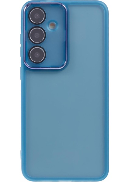 Dksm Serisi Samsung Galaxy A15 5G/A15 4g Kılıf Elektroliz Kamera Çerçevesi Tpu Telefon Kapağı-Şeffaf Mavi (Yurt Dışından)