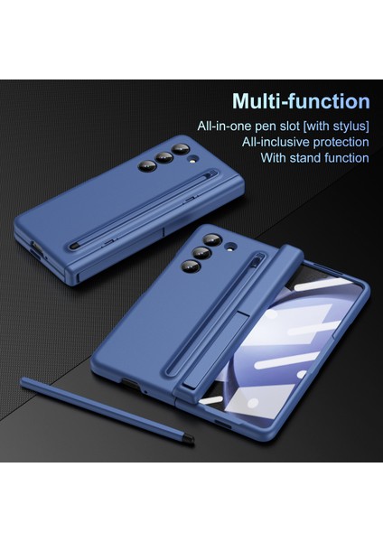 Samsung Galaxy Z Fold6 5G Kılıf Stylus ve Temperli Cam Film-Safir ile Sert PC Telefon Kılıfı için (Yurt Dışından) modelleri