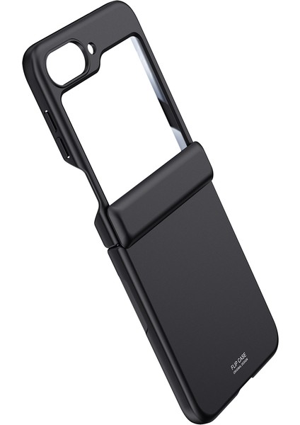 Samsung Galaxy Z Flip6 5g Kılıf Menteşe Koruma Pc Telefon Kapağı Temperli Cam Arka Ekran Filmi-Siyah (Yurt Dışından)