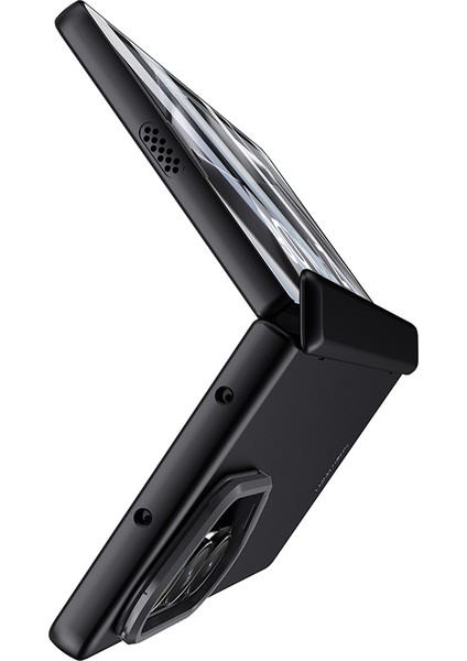 Samsung Galaxy Z Fold6 5g Kılıf Kickstand Sert Pc Telefon Kapağı Hd Temperli Cam Film-Siyah (Yurt Dışından)