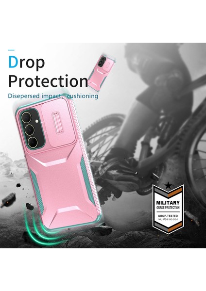 Samsung Galaxy A35 5g Kılıf Düşmeye Tpu+Pc Telefon Kılıfı, Kamera Kapaklı-Pembe/gri Yeşil (Yurt Dışından) indirimleri