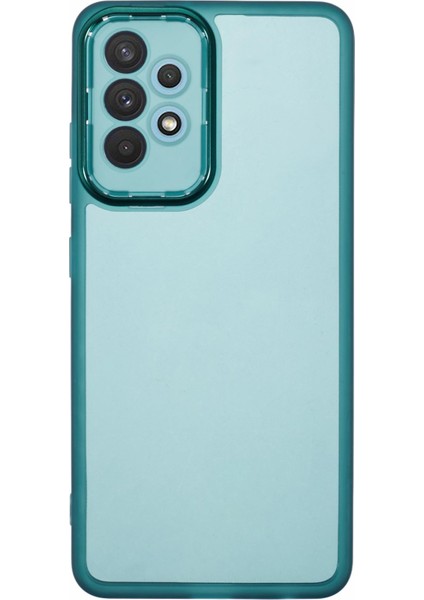 Samsung Galaxy A32 4g (Ab Versiyonu) Kılıf Elektroliz Kamera Çerçevesi Tpu Telefon Kapağı-Şeffaf Ordu Yeşili (Yurt Dışından)