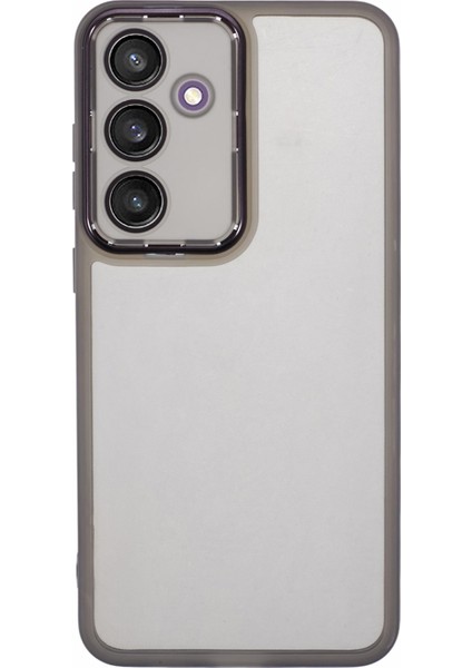 Dksm Serisi Samsung Galaxy S24 Fe Kılıf Elektroliz Kamera Çerçevesi Tpu Telefon Kapağı-Şeffaf Siyah (Yurt Dışından)