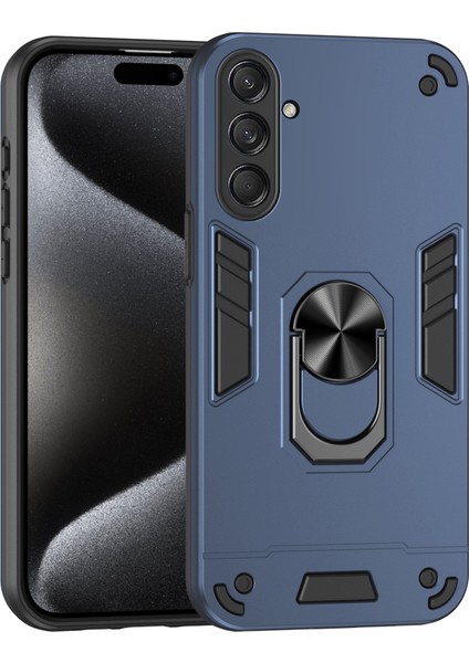 Samsung Galaxy M55 5g Kılıf Pc+Tpu Telefon Kılıfı, Döndürme Halkalı Kavrama-Mavi (Yurt Dışından)