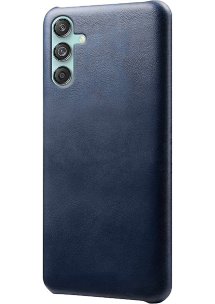 Samsung Galaxy M55 5g Kılıf Pu Deri+Sert Pc Telefon Kapağı Buzağı Doku-Mavi (Yurt Dışından)