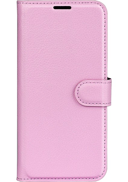 Samsung Galaxy M15 5g Kılıf Litchi Doku Deri Telefon Kapak Kart Yuvası Manyetik Toka-Pembe (Yurt Dışından)