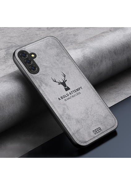 Samsung Galaxy S24 Fe Kılıf Kumaş Dokulu Geyik Desenli Deri Arka Telefon Kapağı-Gri (Yurt Dışından) indirimleri