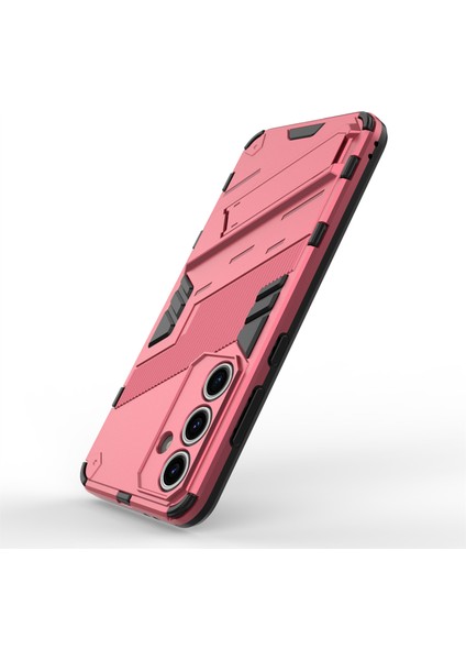 Samsung Galaxy S24 Fe Kılıf Kickstand Hibrit Sert Pc Yumuşak Tpu Telefon Kapağı-Gül (Yurt Dışından)