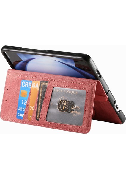 Samsung Galaxy Z Fold6 5g Kılıf Fermuarlı Kese ile Ayrılabilir Pu+Tpu Cüzdan Telefon Kılıfı-Pembe (Yurt Dışından) modelleri