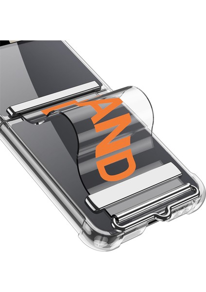 Samsung Galaxy Z Flip4 5g Kılıf Askısı Kickstand Yumuşak Tpu Telefon Kapağı-Şeffaf Pembe (Yurt Dışından)