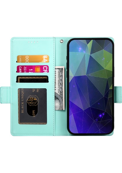Samsung Galaxy A05 4g Kılıf Kart Tutuculu Deri Telefon Kılıfı Manyetik Yan Toka-Nane Yeşili (Yurt Dışından)