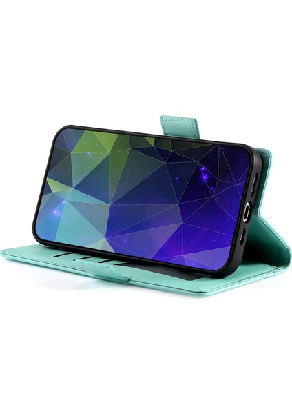 Samsung Galaxy A05 4g Kılıf Kart Tutuculu Deri Telefon Kılıfı Manyetik Yan Toka-Nane Yeşili (Yurt Dışından)