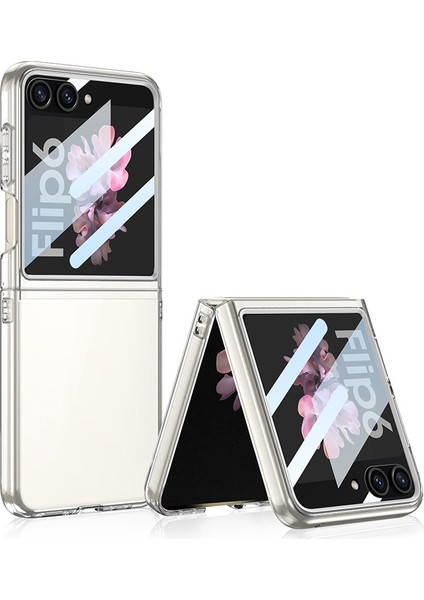 Samsung Galaxy Z Flip6 5g Kılıf Pc Telefon Kapağı Temperli Cam Arka Ekran Filmi-Şeffaf (Yurt Dışından)