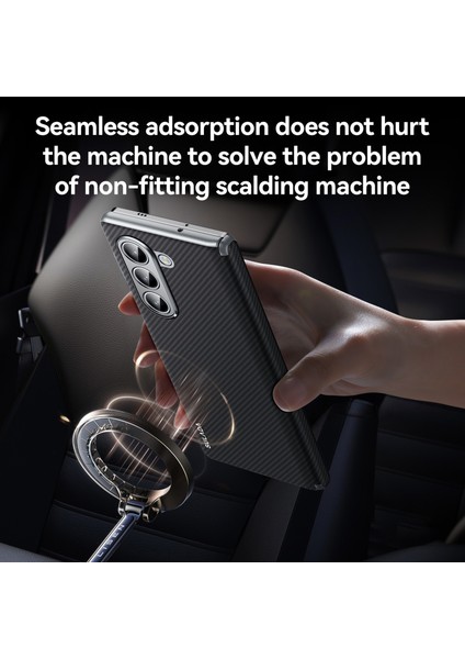 Sulada Samsung Galaxy Z Fold5 5g Manyetik Kılıf Deri + Pc Telefon Kapağı Otomatik Ribaund Menteşe-Siyah (Yurt Dışından)