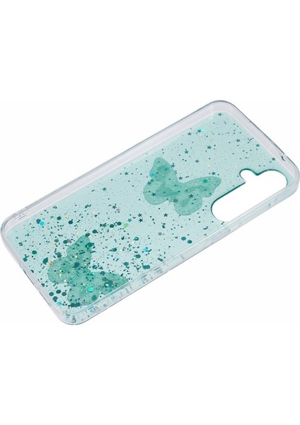 Wanlonfeng Aw Serisi Samsung Galaxy A35 5g Kılıf Sparkle Tpu Telefon Kapağı Temperli Cam Filmi-Yeşil (Yurt Dışından)