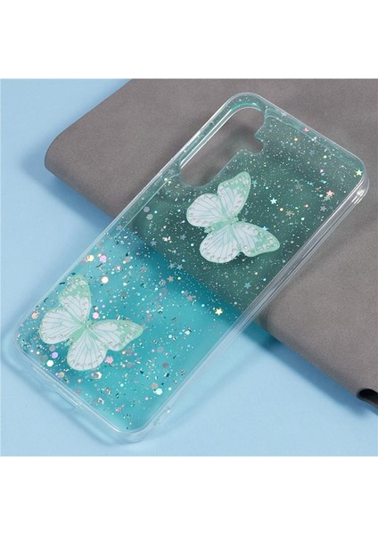 Wanlonfeng Aw Serisi Samsung Galaxy A35 5g Kılıf Sparkle Tpu Telefon Kapağı Temperli Cam Filmi-Yeşil (Yurt Dışından)