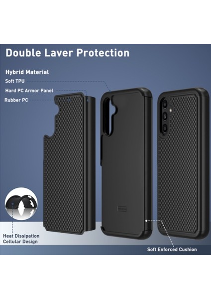 Samsung Galaxy A14 5g Kılıf Futbol Dokulu Pc+Tpu Cep Telefonu Arka Kapak-Koyu Mavi (Yurt Dışından)