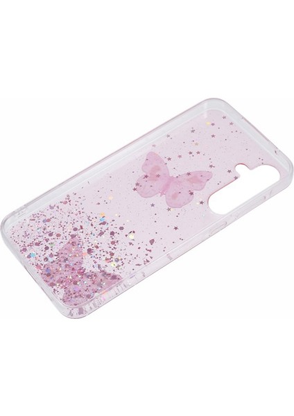 Wanlonfeng Aw Serisi Samsung Galaxy A35 5g Kılıf Sparkle Tpu Telefon Kapağı Temperli Cam Filmi-Pembe (Yurt Dışından)