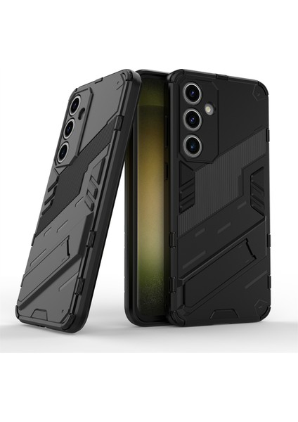 Samsung Galaxy S24 Fe Kılıf Kickstand Hibrit Sert Pc Yumuşak Tpu Telefon Kapağı-Siyah (Yurt Dışından) fırsatları