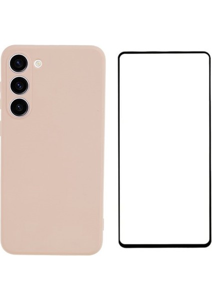 Wanlonfeng Rb2 Serisi Samsung Galaxy S23 Kılıf Ekran Filmi Yumuşak Tpu Telefon Kapağı-Pembe (Yurt Dışından)