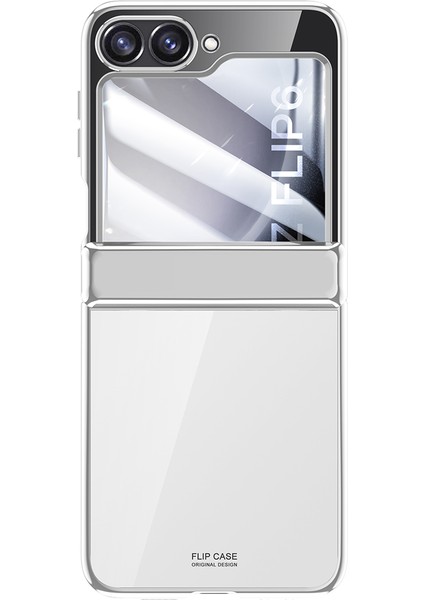 Samsung Galaxy Z Flip6 5g Kılıf Pc + Akrilik Menteşe Koruma Telefon Kapağı Arka Küçük Film-Gümüş (Yurt Dışından)