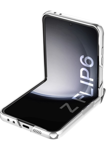Samsung Galaxy Z Flip6 5g Kılıf Pc + Akrilik Menteşe Koruma Telefon Kapağı Arka Küçük Film-Gümüş (Yurt Dışından) modelleri