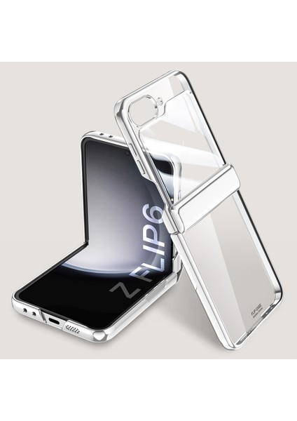 Samsung Galaxy Z Flip6 5g Kılıf Pc + Akrilik Menteşe Koruma Telefon Kapağı Arka Küçük Film-Gümüş (Yurt Dışından) indirimleri