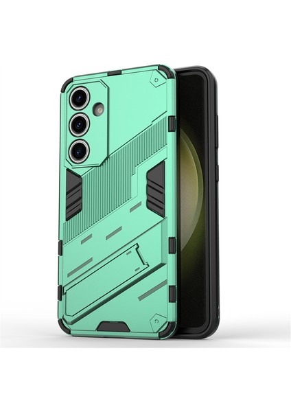Samsung Galaxy S24 Fe Kılıf Kickstand Hibrit Sert Pc Yumuşak Tpu Telefon Kapağı-Yeşil (Yurt Dışından)