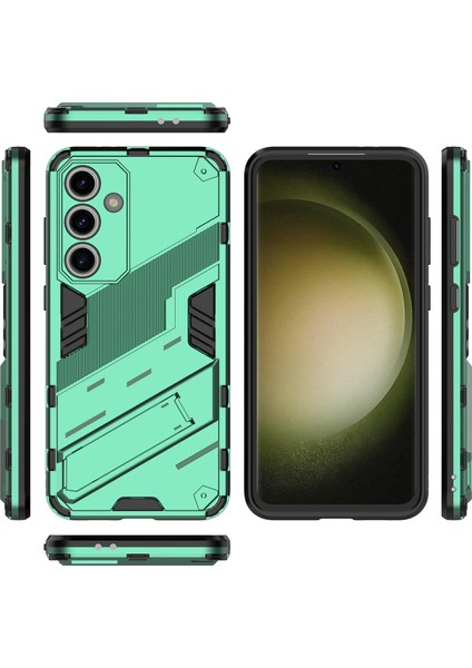 Samsung Galaxy S24 Fe Kılıf Kickstand Hibrit Sert Pc Yumuşak Tpu Telefon Kapağı-Yeşil (Yurt Dışından) indirimleri