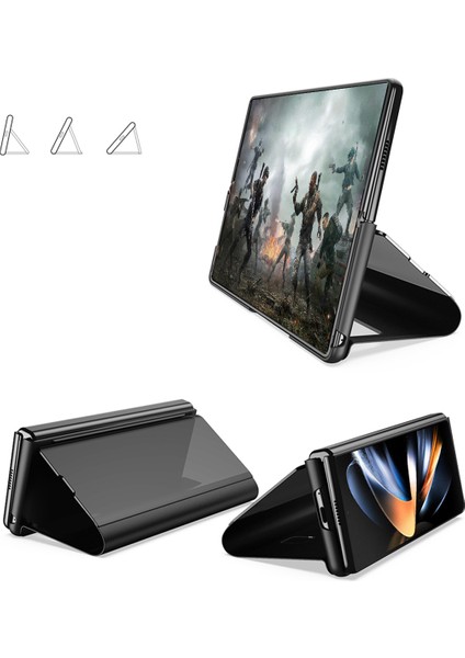 Samsung Galaxy Z Fold6 5g Kılıf Görünüm Penceresi Için Pu Deri + Pc Galvanik Telefon Kapağı-Gül Altın (Yurt Dışından)