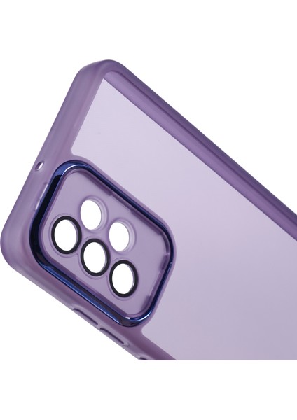 Dksm Serisi Samsung Galaxy A32 5g Kılıf Elektroliz Kamera Çerçevesi Tpu Telefon Kapağı-Şeffaf Mor (Yurt Dışından)