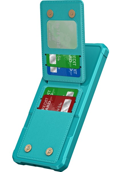ZM11 Samsung Galaxy A35 5g Kılıf Kart Yuvası Kickstand Pu+Tpu Telefon Kapağı-Yeşil (Yurt Dışından)
