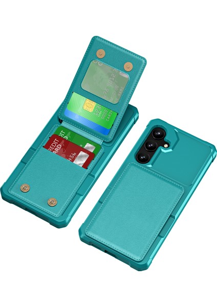 ZM11 Samsung Galaxy A35 5g Kılıf Kart Yuvası Kickstand Pu+Tpu Telefon Kapağı-Yeşil (Yurt Dışından)