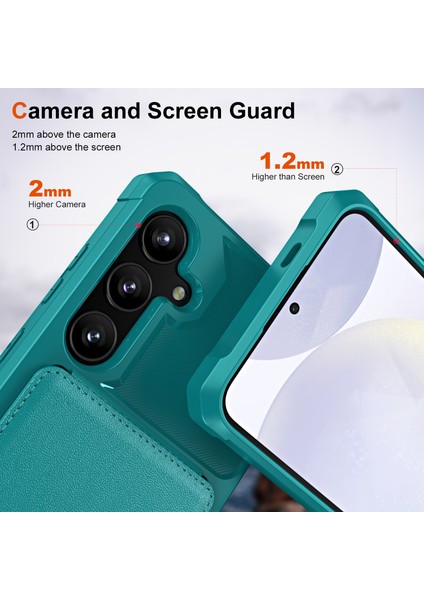 ZM11 Samsung Galaxy A35 5g Kılıf Kart Yuvası Kickstand Pu+Tpu Telefon Kapağı-Yeşil (Yurt Dışından)