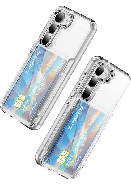 Samsung Galaxy S23+KILIF Şeffaf Arka Tpu+Akrilik Telefon Kapak Kart Tutucu Kickstand-Şeffaf (Yurt Dışından)