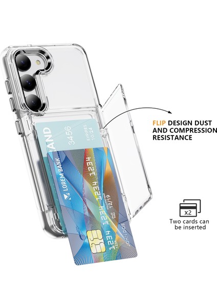 Samsung Galaxy S23+KILIF Şeffaf Arka Tpu+Akrilik Telefon Kapak Kart Tutucu Kickstand-Şeffaf (Yurt Dışından)