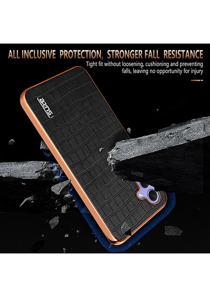 Azns Samsung Galaxy A35 5g Kılıf Anti-Drop Timsah Dokulu Pu+Tpu Telefon Kapağı-Siyah (Yurt Dışından)