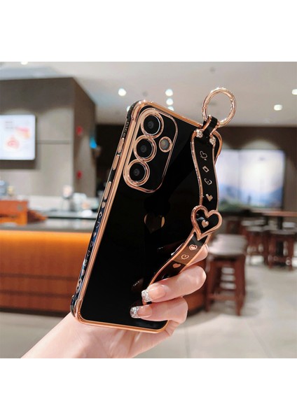 Samsung Galaxy S24+KILIF Bileklik Tpu Telefon Kılıfı Yan Kenar Küçük Aşk Desenli-Siyah (Yurt Dışından) indirimleri