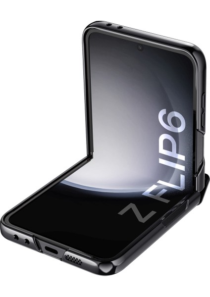 Samsung Galaxy Z Flip6 5g Kılıf Pc+Akrilik Menteşe Koruma Arka Küçük Filmli Telefon Kılıfı-Siyah (Yurt Dışından) fiyatları