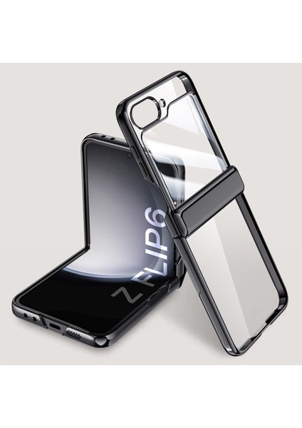 Samsung Galaxy Z Flip6 5g Kılıf Pc+Akrilik Menteşe Koruma Arka Küçük Filmli Telefon Kılıfı-Siyah (Yurt Dışından) fırsatları
