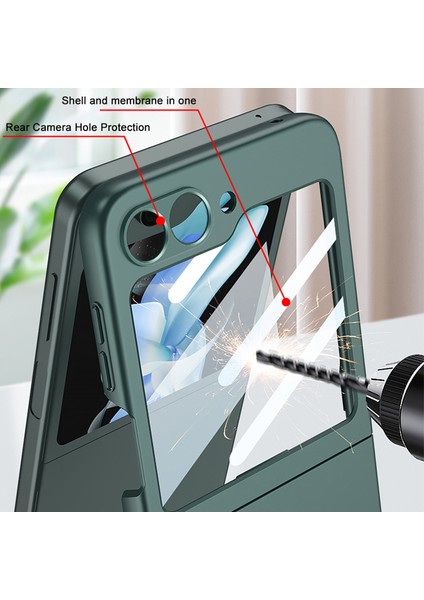 Samsung Galaxy Z Flip6 5g Kılıf Küçük Ekran Filmli Ultra Ince Pc Telefon Kılıfı-Mor (Yurt Dışından)