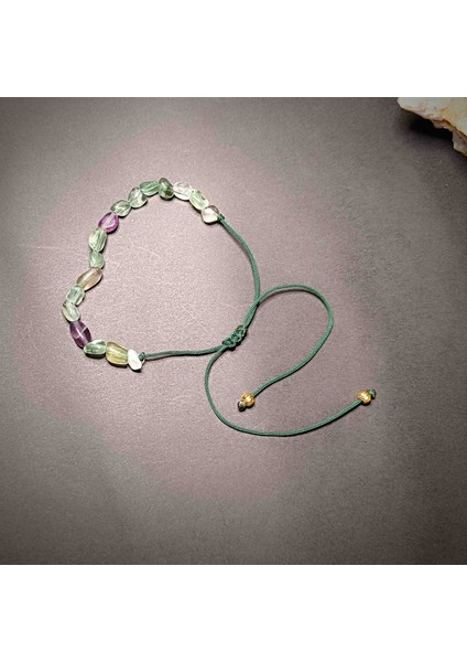 Florit Amorf Kesim Makrome Örgü Doğal Taş Bileklik modelleri